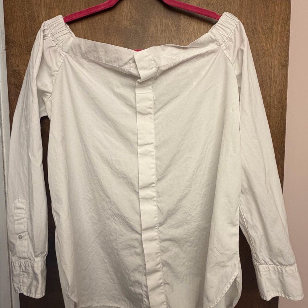 Ralph Lauren Off-Shoulder White Blouse
